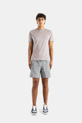 Handvaerk t-shirt Pima homme look complet short lin bleu gris sneakers tenue décontractée luxe SS26
