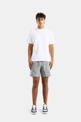 Handvaerk t-shirt blanc look total styling short lin gris sneakers bleu marine tenue homme décontractée FW25