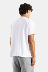Handvaerk t-shirt oversize blanc dos coton Pima encolure ronde finitions nettes homme FW25