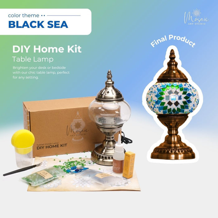 Turkish Mosaic Lamp DIY Kit – Black Sea Inspired Colors