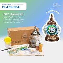 Turkish Mosaic Lamp DIY Kit – Black Sea Inspired Colors