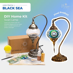 Turkish Mosaic Lamp DIY Kit – Black Sea Inspired Colors