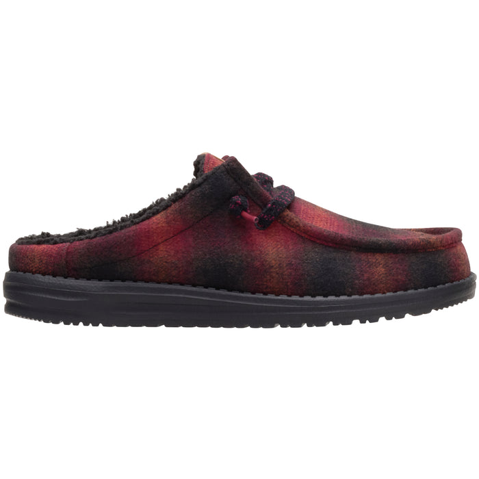 Wally Slip Cozy Plaid - Red Plaid/Black