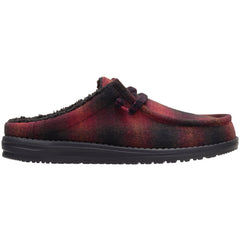 Wally Slip Cozy Plaid - Red Plaid/Black