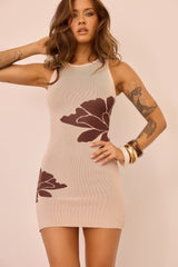 Well Said Knit Mini Dress - Beige
