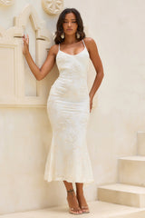Whispered Bloom Crochet Maxi Dress - Cream