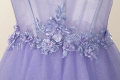 Lavender Corset A-line Short Homecoming Dress