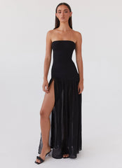 Eden Strapless Maxi Dress - Black