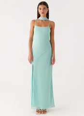 Eternelle Square Neck Maxi Dress - Teal