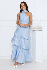 Cara One Shoulder Maxi Dress Blue