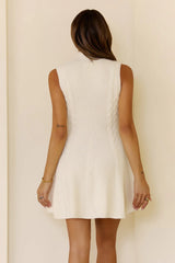 Cold Kisses Cable Knit Mini Dress Cream