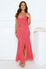 Cheeky Love Halter Maxi Dress Rose