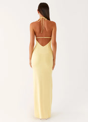 Fiesta Halter Maxi Dress - Sunny Yellow