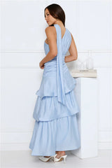 Cara One Shoulder Maxi Dress Blue