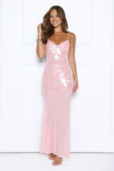 Diamonds At Dusk Sequin Maxi Dress Pink
