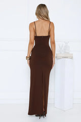 After Dark Edit Maxi Dress Brown