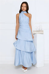 Cara One Shoulder Maxi Dress Blue