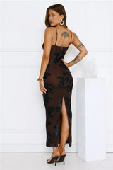 Estelle Mesh Maxi Dress Brown