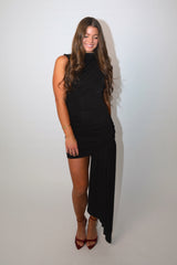 Noir Drape Dress - Black