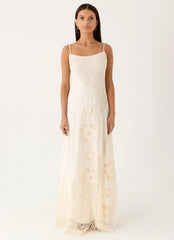 Fabienne Spliced Cotton Maxi Dress - Ivory