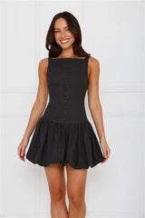 Burst Of Joy Bubble Mini Dress Black