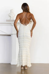 Dream Girl Energy Crisscross Back Maxi Dress Cream