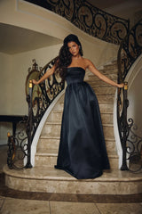 Elegance In Motion Strapless Maxi Dress Black