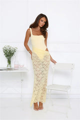 Effortlessly Lace Maxi Dress Yellow