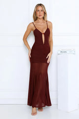 Chiciest Energy Maxi Dress Burgundy