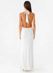 Cheyenne Halter Neck Maxi Dress - Ivory