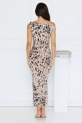 Exotic Essence Off Shoulder Midi Dress Print