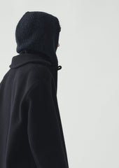 Wool Alpaca Boucle Hood | Navy