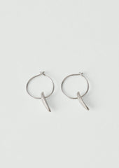Sally Lacock Sculpted Seed Charm Hoops | Silver