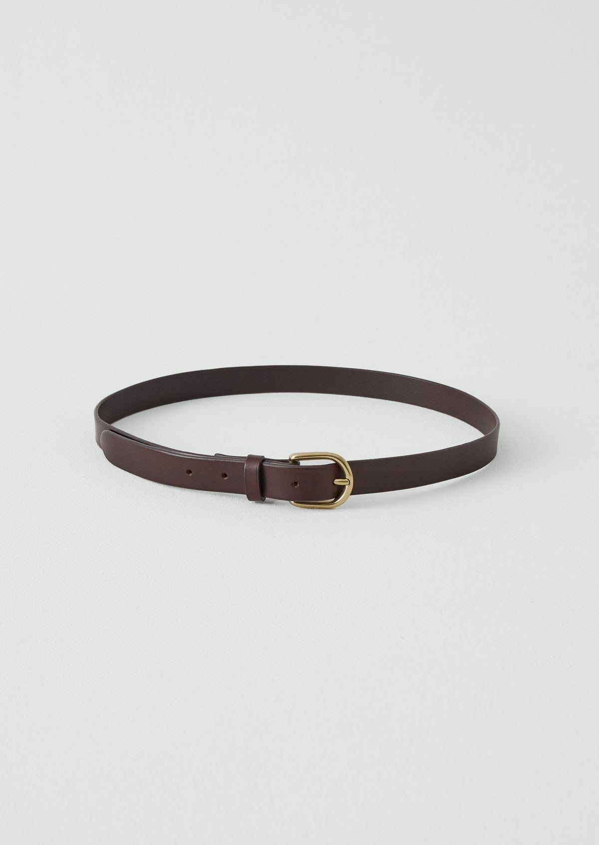 Laperruque Slim Leather Buckle Belt | Dark Brown