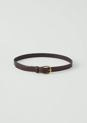 Laperruque Slim Leather Buckle Belt | Dark Brown