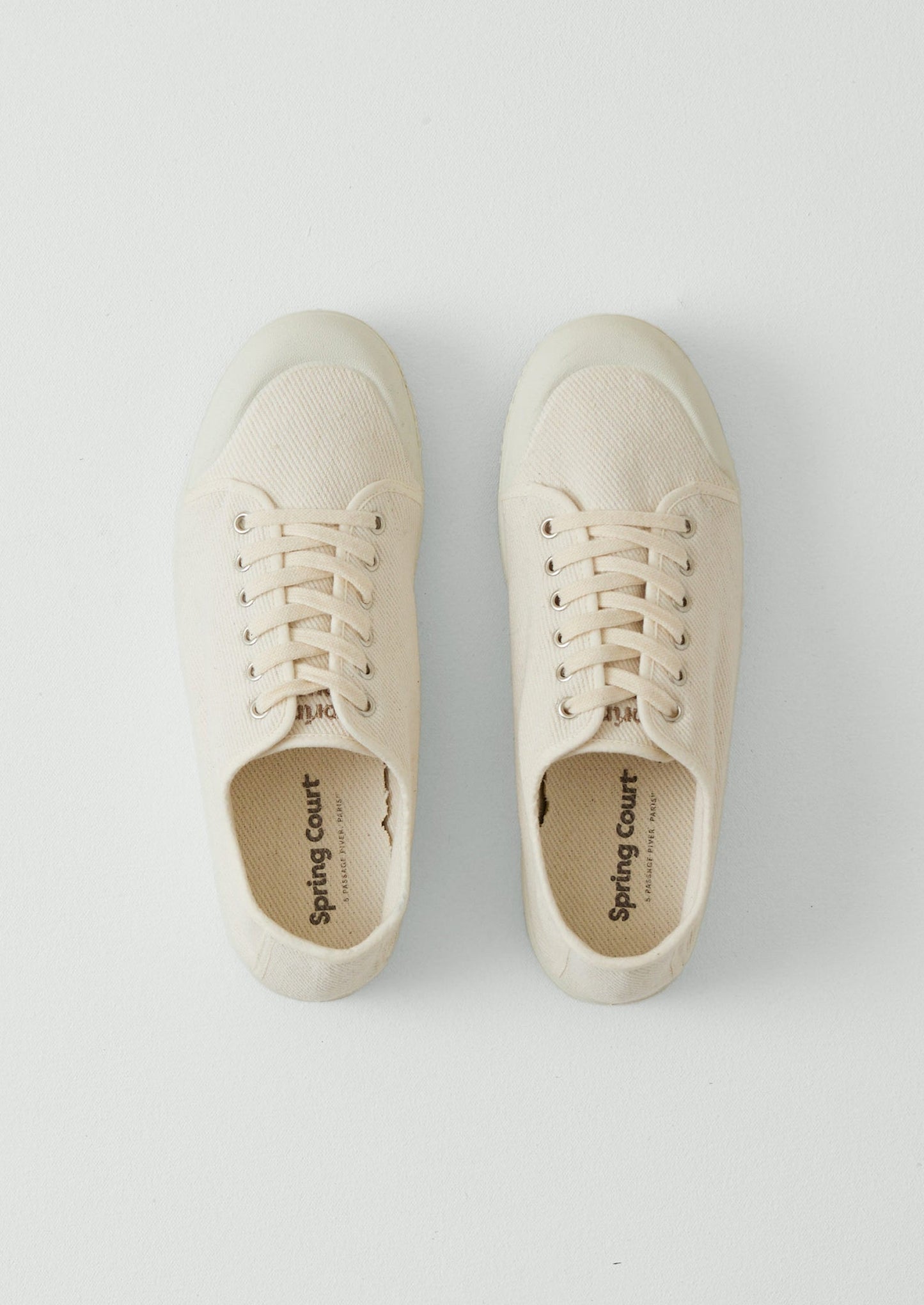 Spring Court Heavy Twill Plimsolls | Ecru