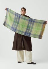 Large Check Boiled Wool Scarf | Soya/Multi