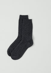 Wool Spot Socks | Grey Melange