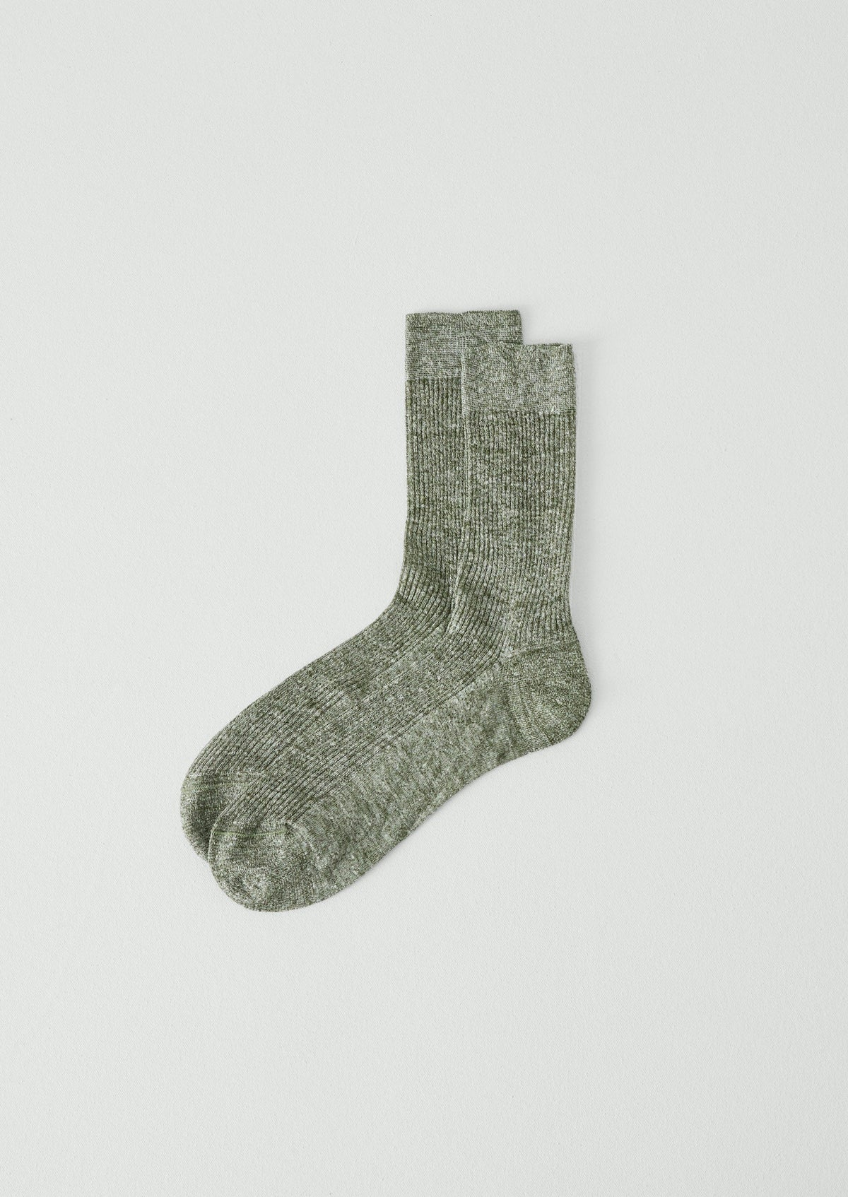Maria La Rosa Linen Socks | Moss Green