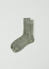 Maria La Rosa Linen Socks | Moss Green
