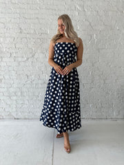 Anni Navy Polka Dot Maxi Dress