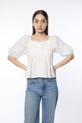 PUFF SLEEVE OFF THE SHOULDER TOP