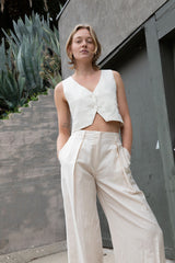 LINEN BLEND SUITING VEST