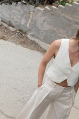 LINEN BLEND SUITING VEST