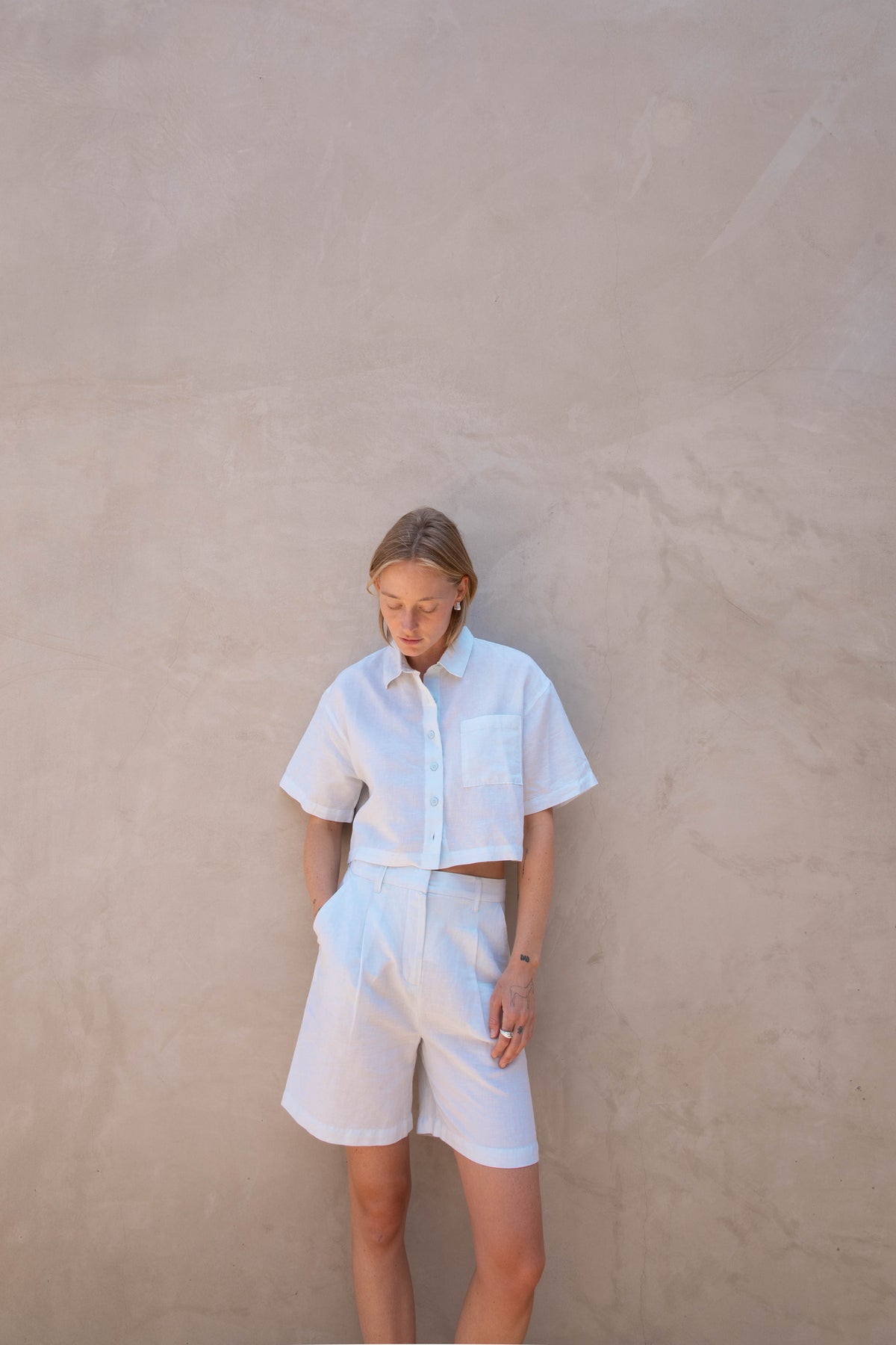 LINEN BLEND SHORT SLEEVE SHIRT