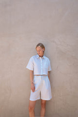 LINEN BLEND SHORT SLEEVE SHIRT