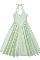 Cyan Halter Ruched Zip-back Skirt
