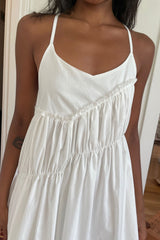 MIDI DRESS WITH ASYMMETRICAL RUCHING
