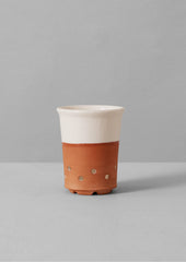 Willow Pottery Cutlery Drainer | Terracotta/Ecru