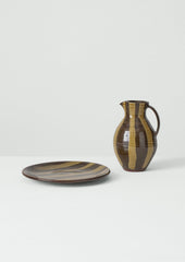 Lily Pearmain Stripe Plate | Peat/Terracotta
